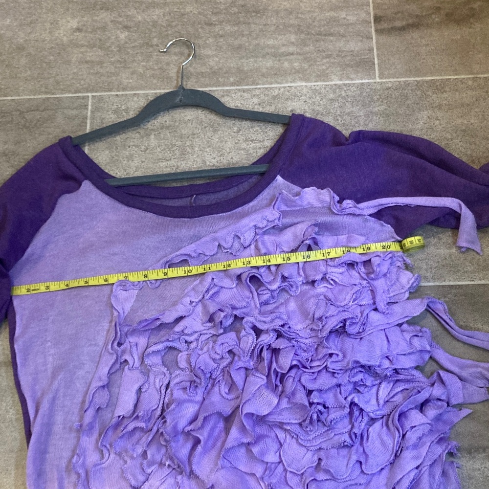 Hand Crafted Purple Ruffle Top - Picture 10 of 11